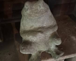 Vintage Concrete Garden Frog Statue