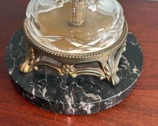 Vintage Crystal Table Lamp with Marble Base