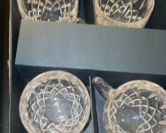 Shannon Crystal "Erin" Pattern Footed Cups (Set of 4)