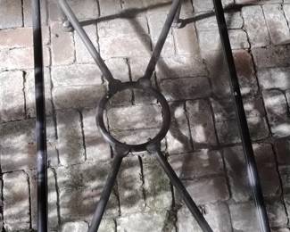 Glass Top Coffee Table with Metal Base