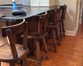 Antique Oak Pub Chairs