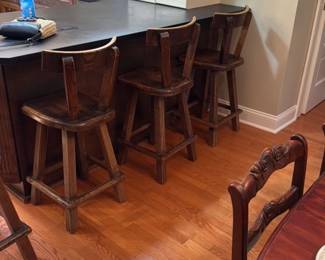 Antique Oak Pub Chairs