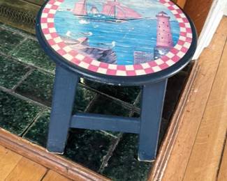 Nautical Scene Stool