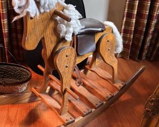 Vintage Wooden Rocking Horse