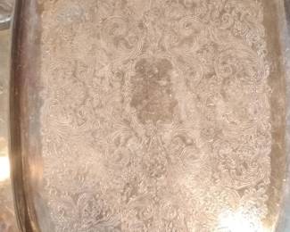 Ornate Silver Plated Serving Tray