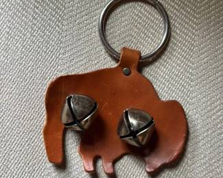 Leather Buffalo Jingle Bell Keychain