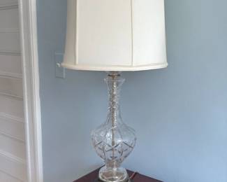 Vintage Crystal Table Lamp with Marble Base
