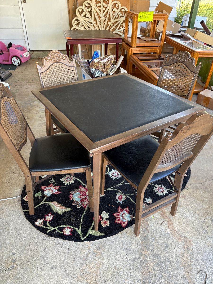 Midcentury card table and chairs