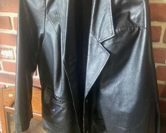 Lots of leather coats and jackets 