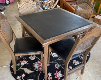Midcentury card table and chairs