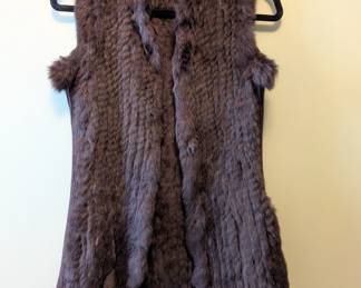 Love Token brown dyed rabbit fur vest