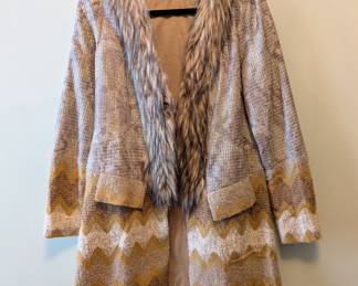 Gaby & Eden faux fur trimmed sweater coat