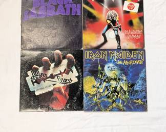 Vinyl rock albums from Judas Priest, Iron Maiden, Black Sabbath
