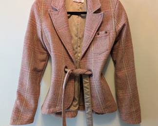 Triple Five Soul women's tie front plaid jacket size small