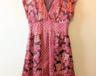 WD-NY silk sleeveless floral pattern mini dress size 6