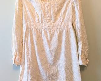 Vogue Paris Original cream color embroidered long sleeve mini dress