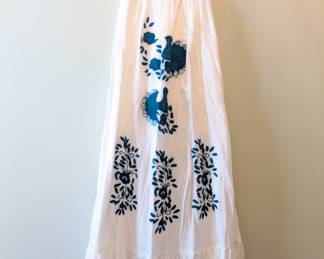 VaVa by Joy Han embroidered teal and white maxi dress size S