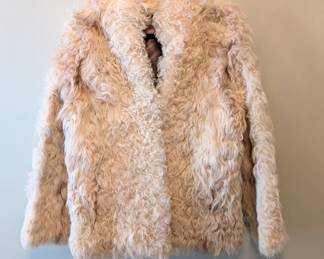 Cream color lamb fur coat