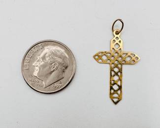 A vintage 14k gold crucifix / cross pendant