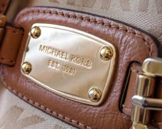 Closeup of Michael Kors handbag