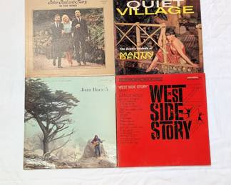 Vinyl LPs including West Side Story soundtrack, Joan Baez / 5, Peter Paul and Mary In The Wind 