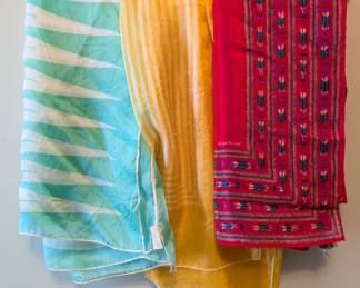 Vintage fashion silk scarves, Evan-Picone silk scarf, a silk scarf from Japan