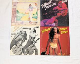 Vintage vinyl record LPs Elton John / Goodbye Yellow Brick Road, Ted Nugent / Double Live Gonzo, Ted Nugent / Scream Dream, Ted Nugent / Free For All