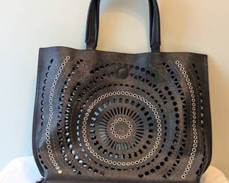 Chinese Laundry AnnaBelle perforated reversible black tote