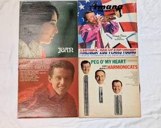 LP vinyl records Bobby Vinton, Joan Baez, Harmonicats