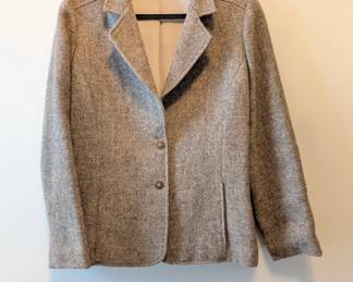 Women's light brown blazer with vintage decorative buttons