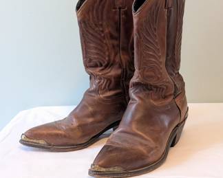 Vintage brown leather cowboy boots rockabilly country