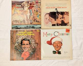 Vintage vinyl records - Doctor Zhivago soundtrack, The Perry Como Christmas Album, Bing Crosby Merry Christmas, Decca Records Omar Khayyam soundtrack