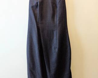 Another view of The J. Peterman Company pinstripe wool short dress with three-button blazer, size 6