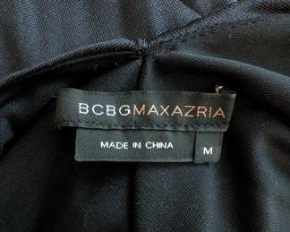 Closeup of BCBG Max Azria ombre blue to silver maxi dress size M