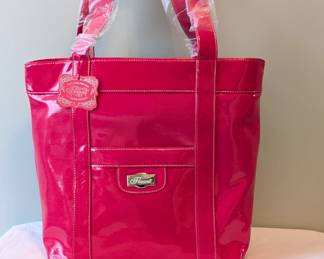 Flaunt by Faith Nicole hot pink patent leather tote bag purse, new with tag / NWT