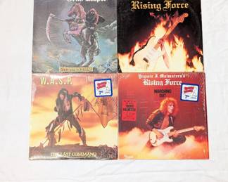 Vinyl LP records from Yngwie Malmsteen, W.A.S.P., and Grim Reaper