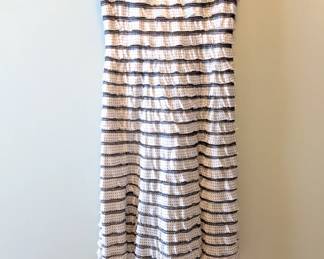 Carmen Marc Valvo black and white polka dot tiered silk cocktail party dress size 6