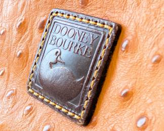 Closeup of Dooney & Bourke Ostrich Satchel hand bag purse 