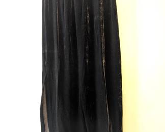 The J. Peterman Company black velvet silk blend skirt size M