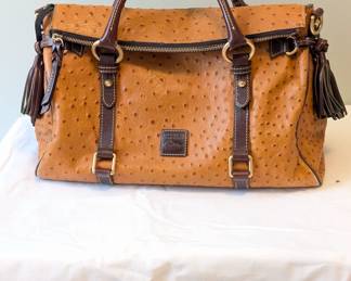 Dooney & Bourke Ostrich Satchel hand bag purse 