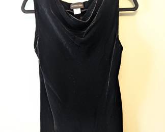 The J. Peterman Company black velvet silk blend beaded neck sleeveless top