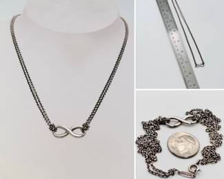 Tiffany & Co. sterling silver infinity pendant necklace in original packaging