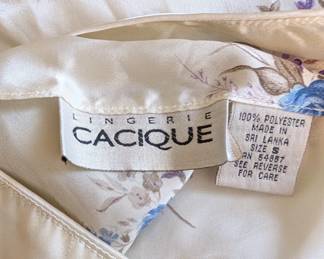 Closeup of Cacique Lingerie floral printed  slip dress size S