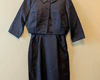 A charming 50s/60s little black dress with matching bolero jacket
