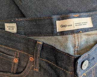 Closeup of Gap 1969 Kaihara Japanese Selvedge Denim jeans size 32/30
