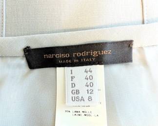 Closeup of Narciso Rodriguez wool blend pencil skirt made in Italy, size 8
