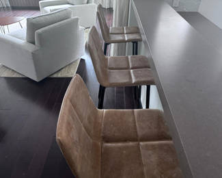 3 Blue Dot Bar Stools
