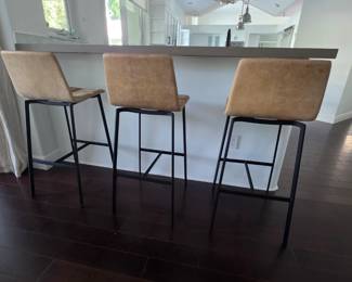 3 Blue Dot Bar Stools