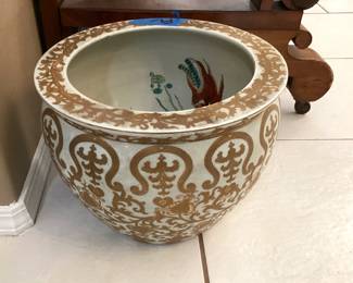 #60 - $70 - Fish bowl - gold / cream on outside.