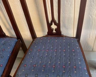 #124 - $600 for set of 4 - Set of 4 Antique Chippendale chairs with padded feet.